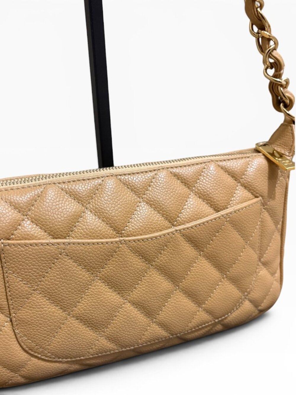 Chanel Caviar Tan Leather Pochette - Picture 6 of 16